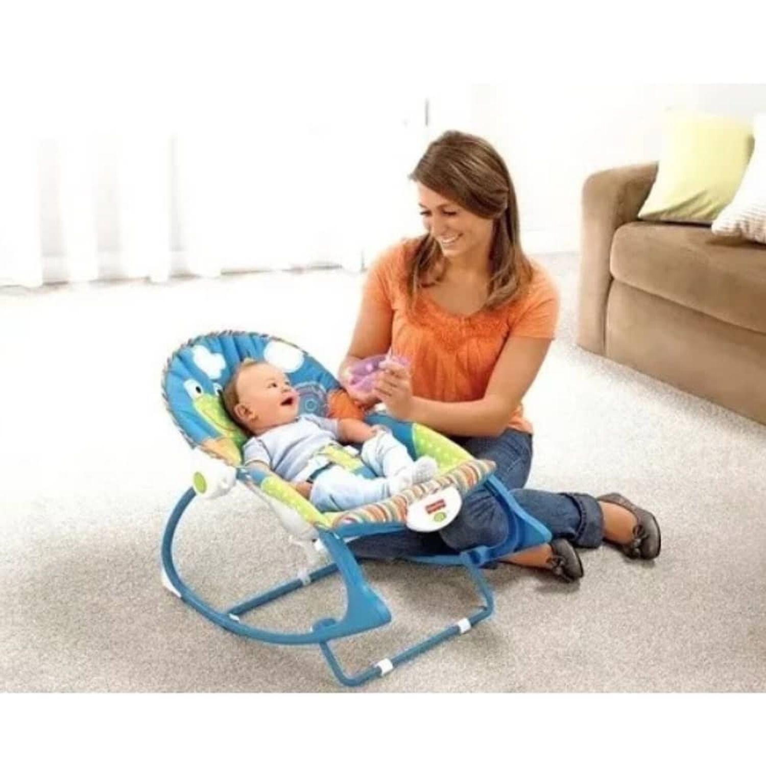 Silla Mecedora Para Beb&eacute; Nido Cvibrador Celeste Jagima image number 2.0