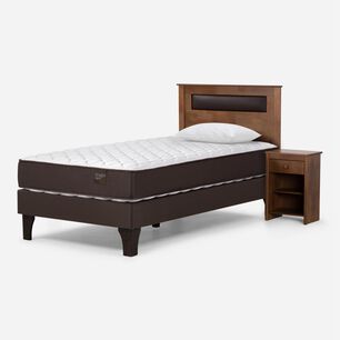 Cama Europea Rosen Ergo T / 1.5 Plazas / Base Normal + Set De Maderas Ferrara + Almohada Light