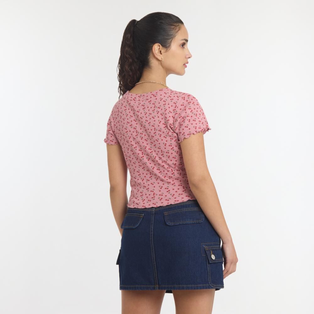Polera Crop Micro Pint Manga Corta Cuello Redondo Mujer Freedom image number 3.0