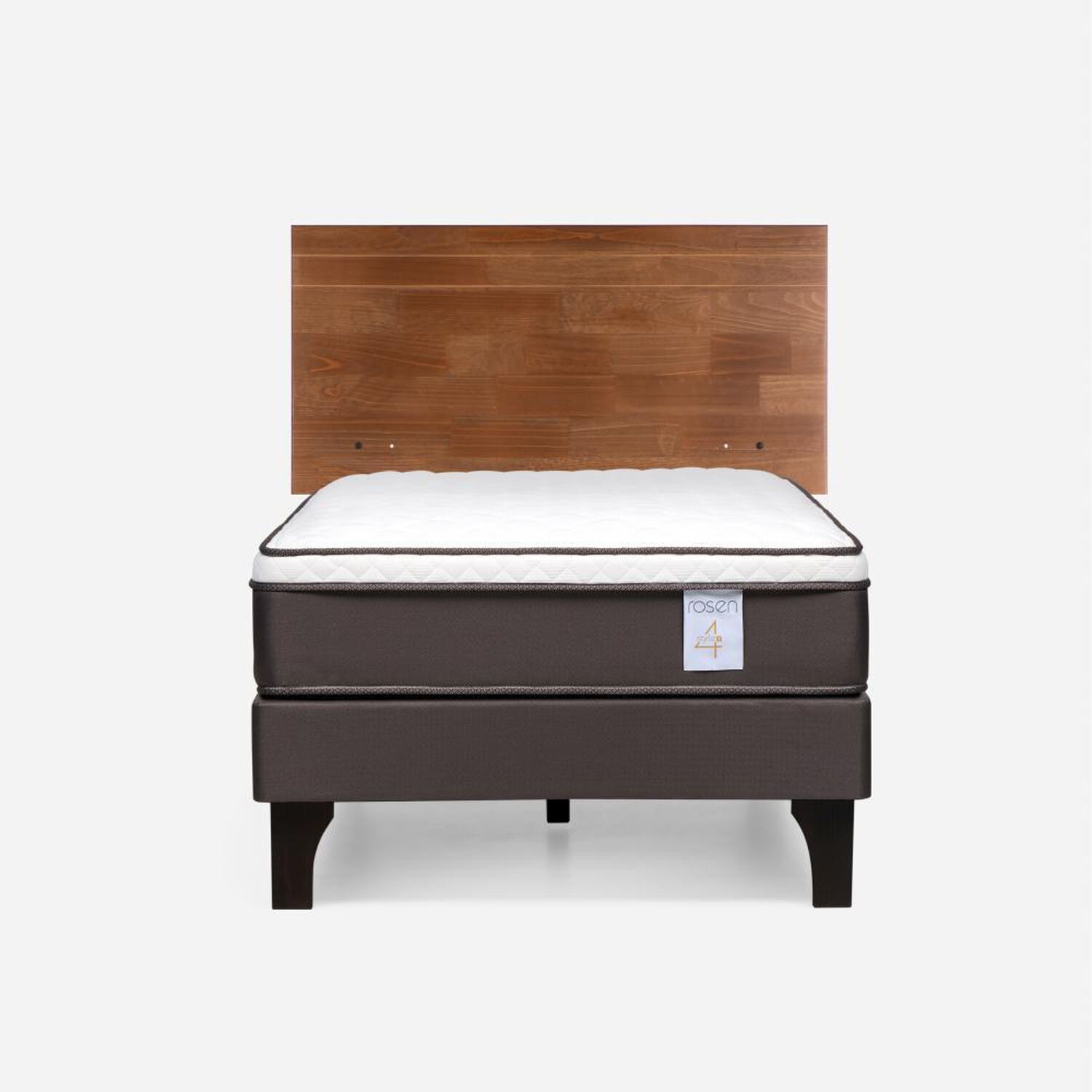 Cama Europea Rosen New Style 4 Plus / 1 Plaza / Base Normal + Respaldo Tabor Caramelo image number 0.0