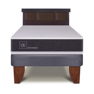 Cama Europea Cic New Ortopedic / 1.5 Plazas / Base Normal + Respaldo