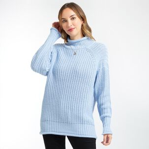 Sweater Liso Regular Cuello Alto Mujer Geeps