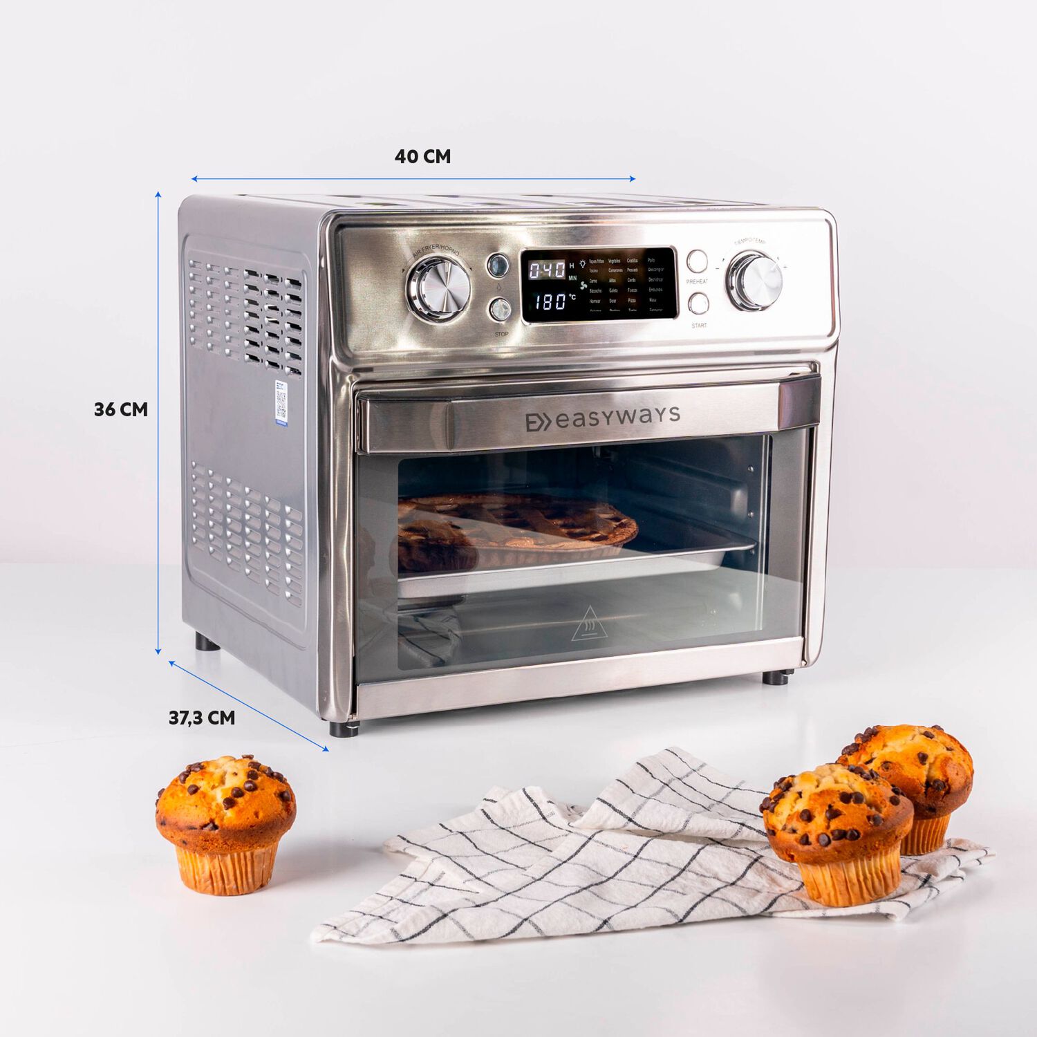 Freidora De Aire Horno Air Fryer Gourmet Pro 20 L Easyways image number 9.0