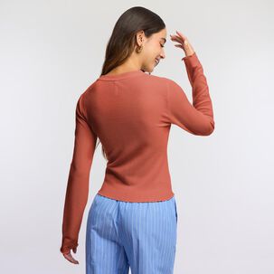 Polera Regular Manga Larga Cuello Redondo Mujer Freedom
