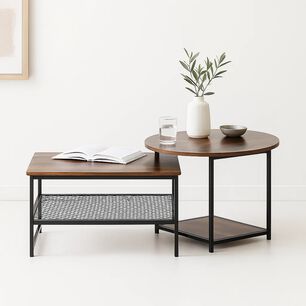 Set De Mesas De Centro Industrial En Mdf - Dise&ntilde;o D&uacute;o Modular