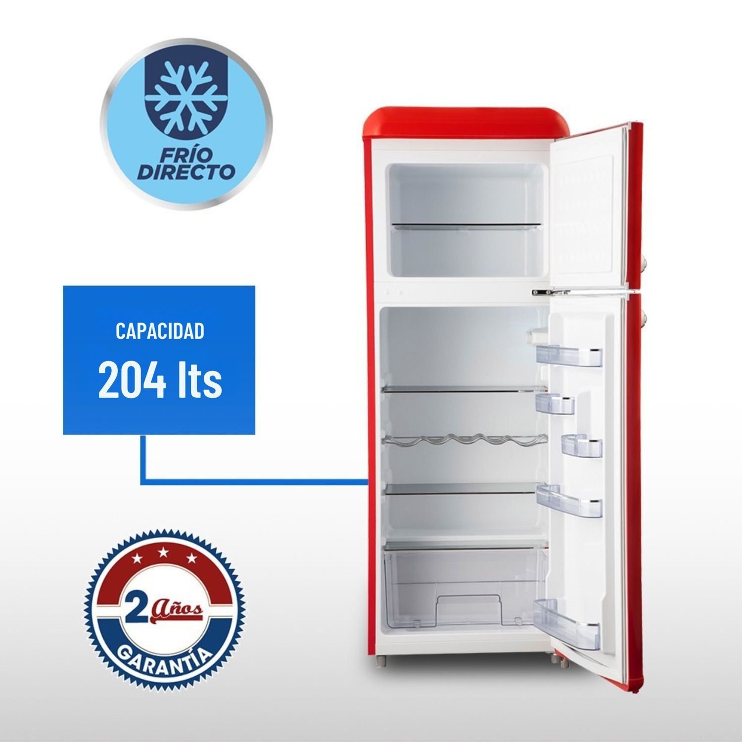 Refrigerador Retro Frio Directo 204 Lts Lrt-210dfrr Rojo image number 5.0