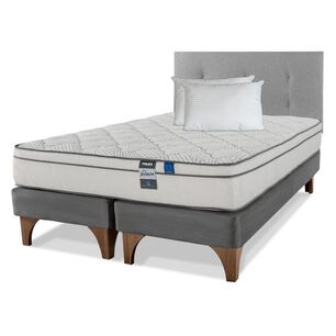 Cama Europea Flex Valencia / 2 Plazas / Base Dividida + Respaldo + Almohadas