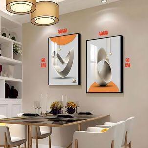 Set De 2 Cuadros Decorativos Marcos De Aluminio Lubabycas