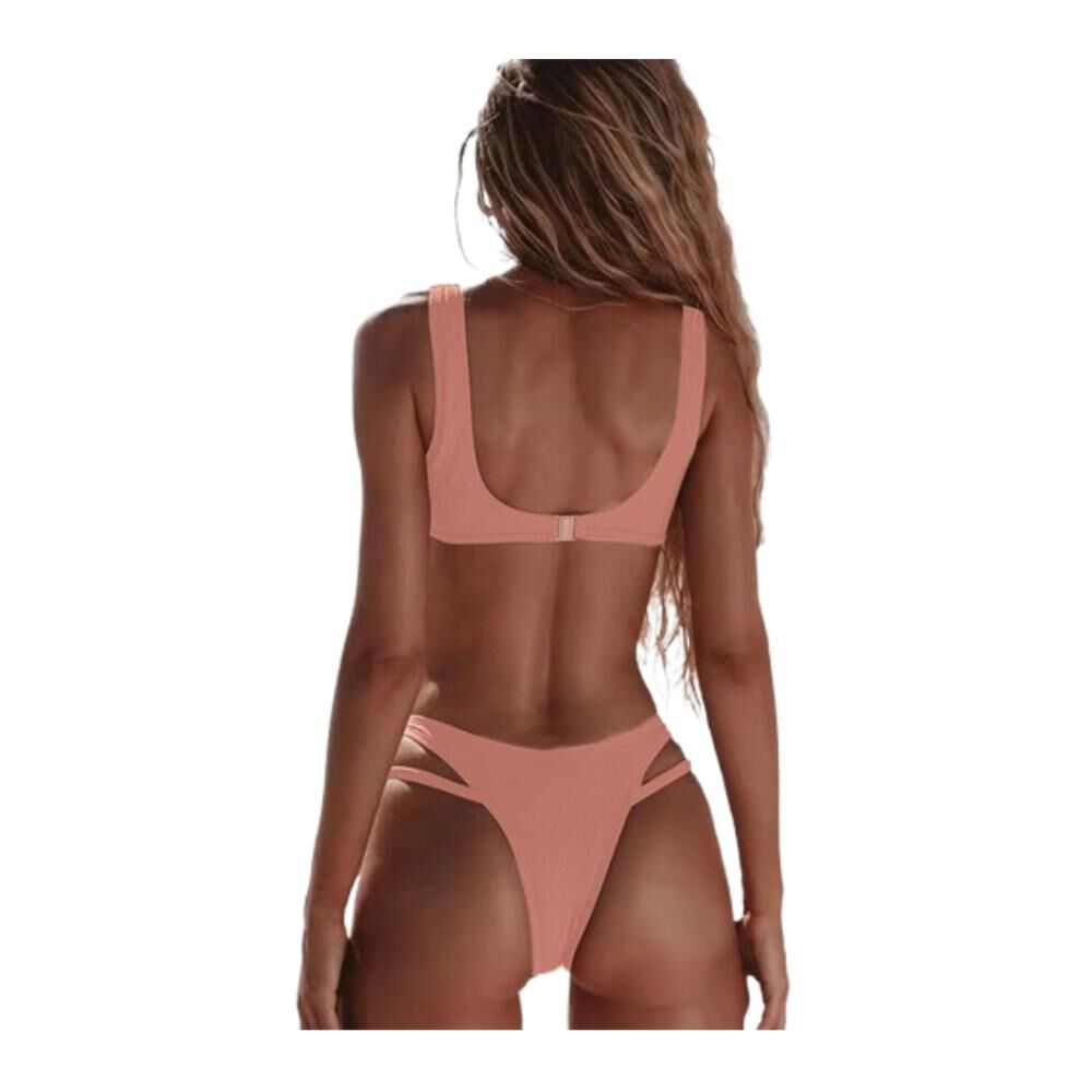 Traje De Ba&ntilde;o Bikini Corte Alto Ahuecado Sexy 2 Piezas 2022 image number 11.0