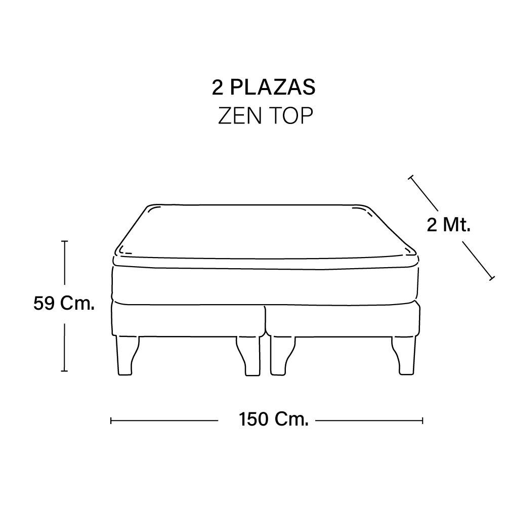 Cama Europea Latam Home Zen Top / 2 Plazas / Base Dividida image number 3.0