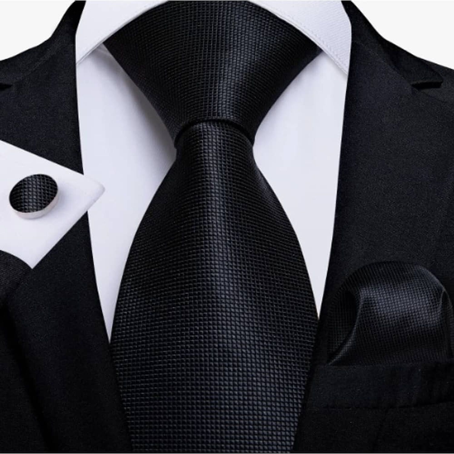 Corbatas Seda Hombres Negro image number 0.0