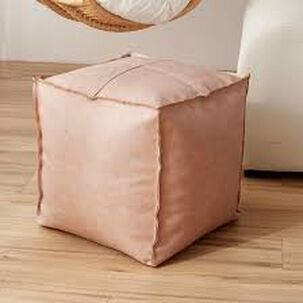 Set De 2 Pouf De Ecocuero Cuadrado 45x45cm