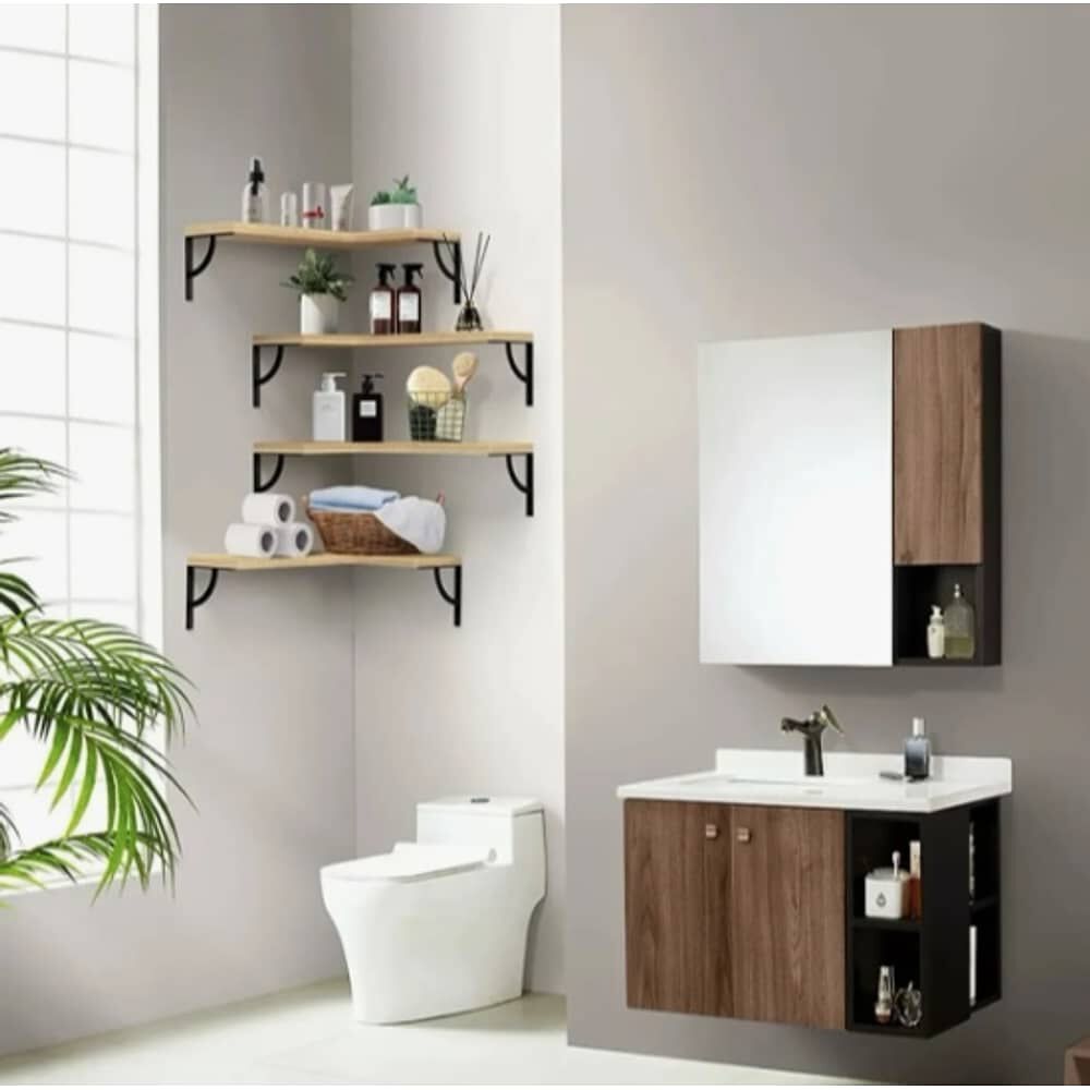 Juego De 4 Repisas Flotantes Minimalista Modelo Esquineras image number 4.0