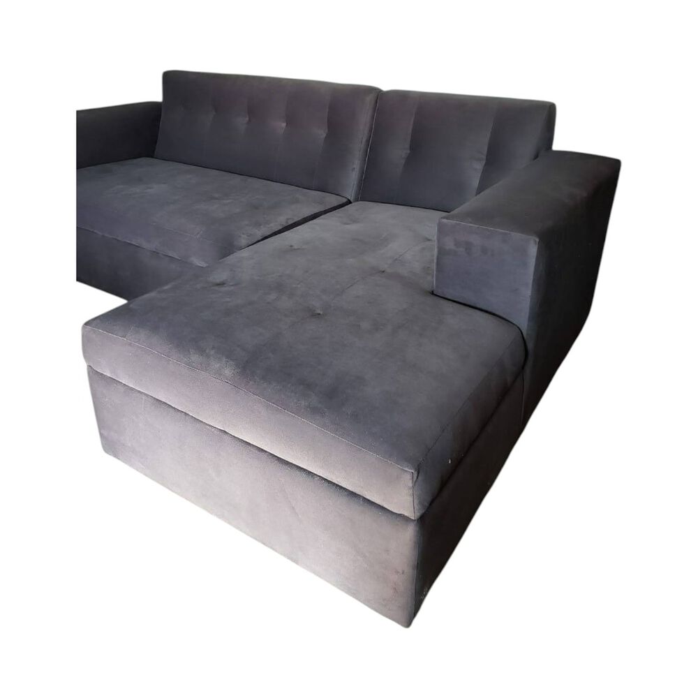 Seccional Divan Derecho Felpa Gris Oscuro image number 1.0