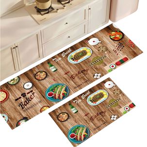 Set 2 Alfombra De Cocina Piso Entrada Antideslizante Ac1-10