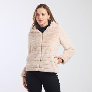 Chaqueta Fashion Regular Cuello Alto Con Capucha Mujer Kimera