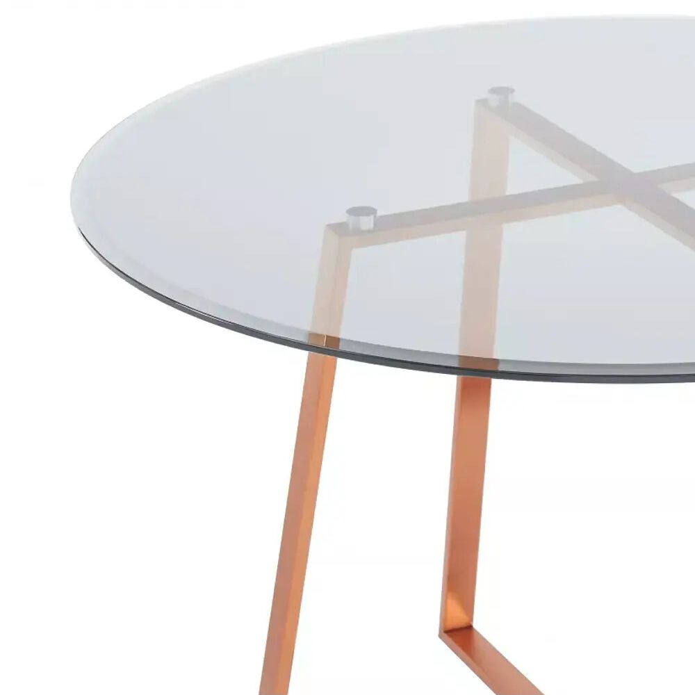 Mesa De Centro Para Living De Vidrio Y Metal 80cm image number 2.0