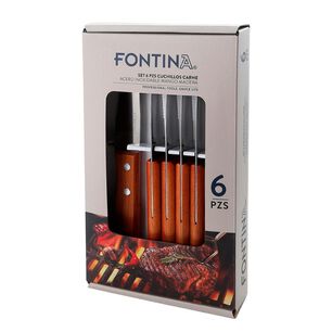 Set 6 Cuchillos Parrilleros Carne