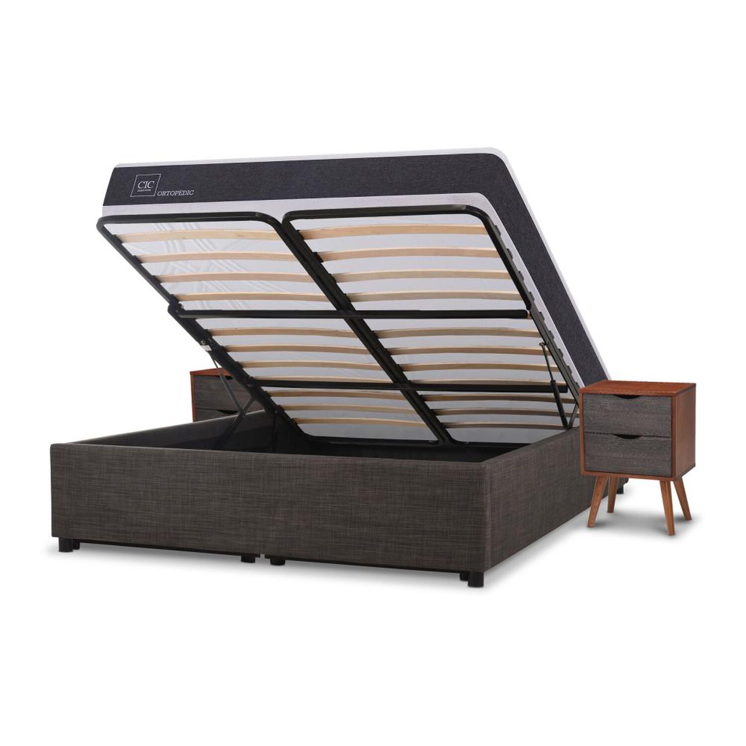 Cama Ba&uacute;l Cic New Ortopedic / 2 Plazas / Base Normal + Velador image number 6.0