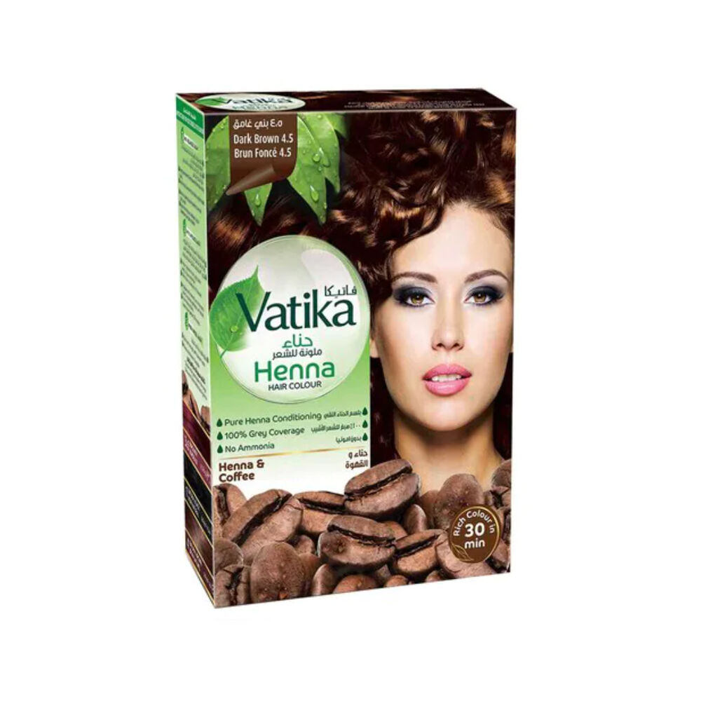 Vatika Henna Tintura Coloraci&oacute;n Casta&ntilde;o Oscuro 6 Sachets image number 0.0