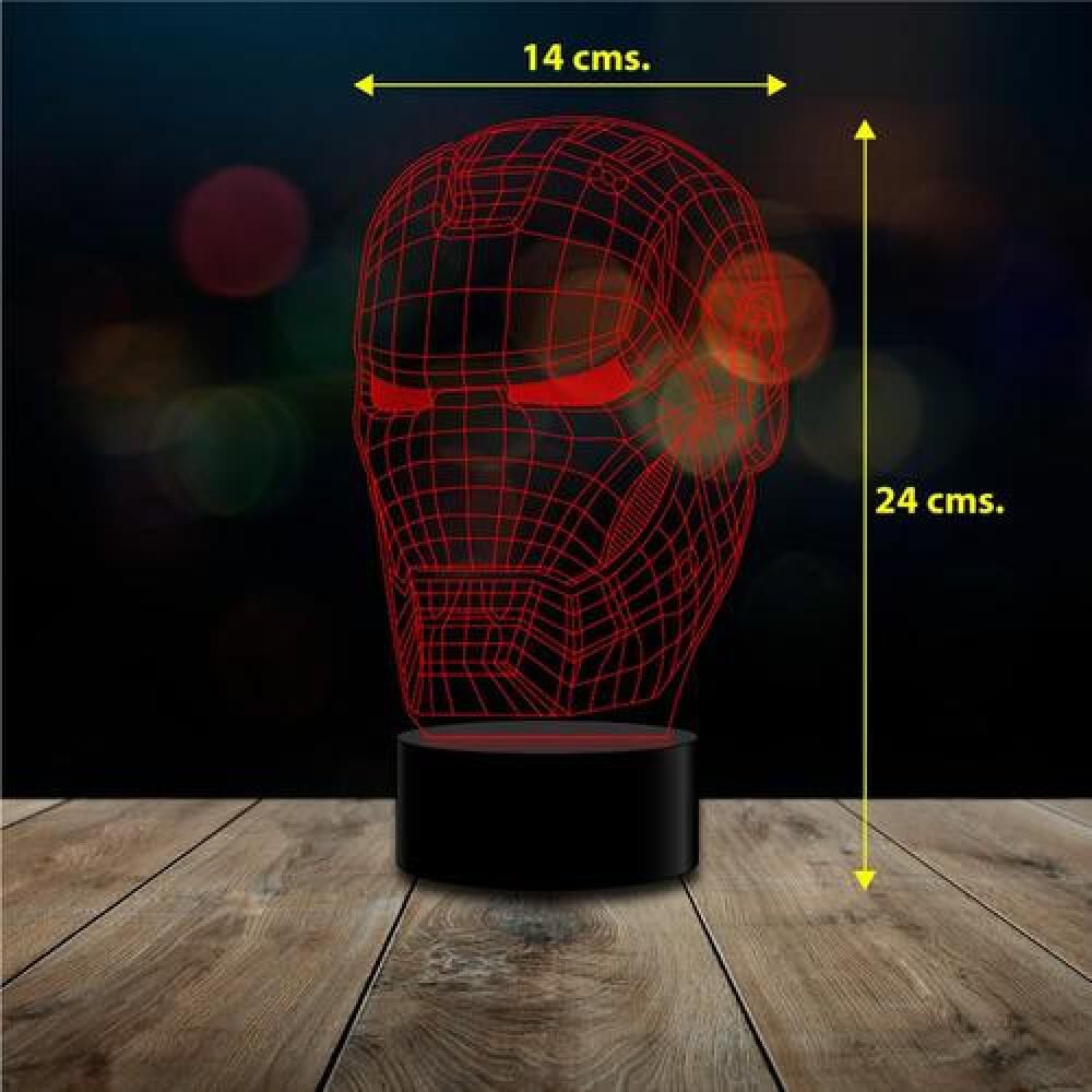 Lámpara 3d Cabeza Ironman Marvel Avengers Control Remoto image number 2.0