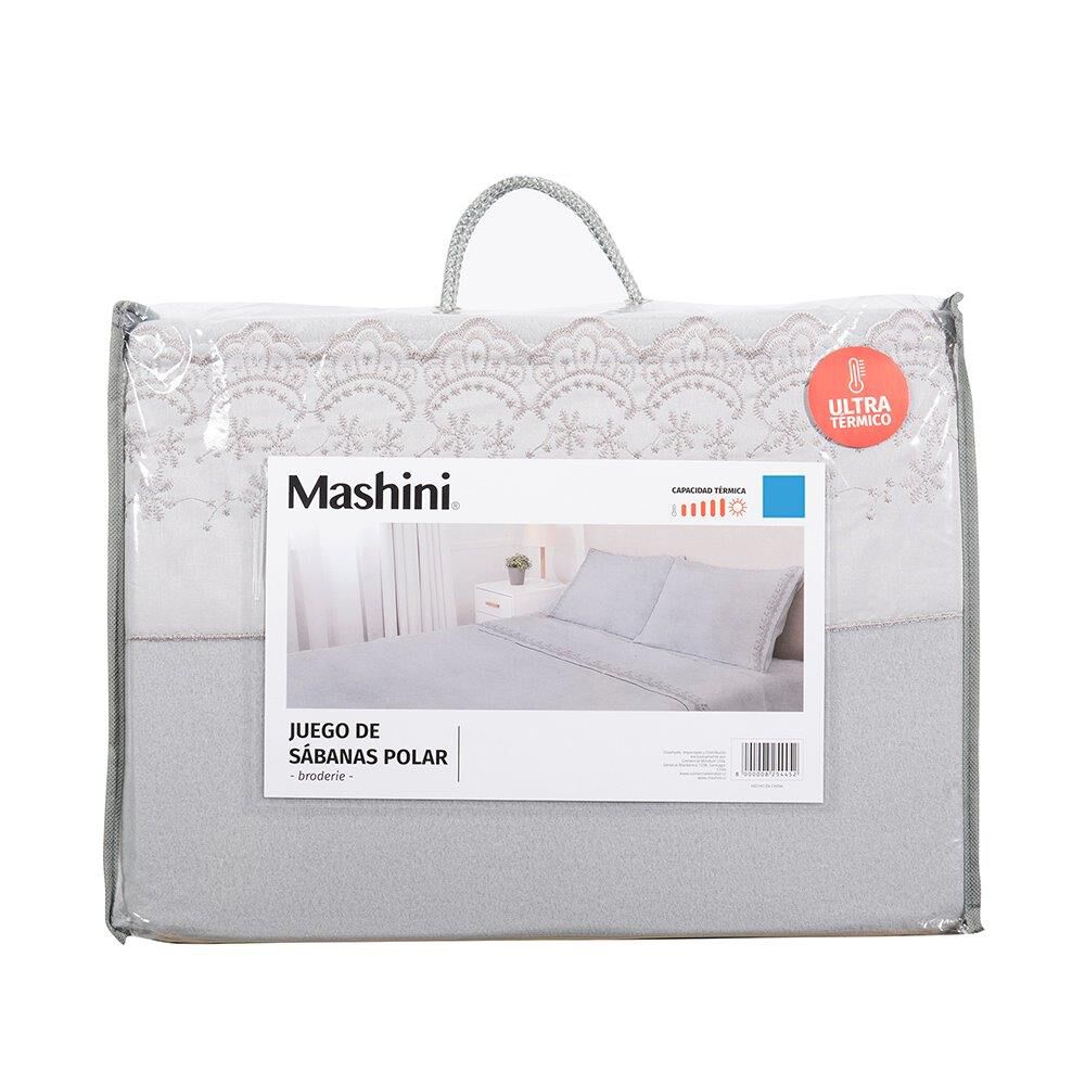 Sabana Polar Lisa Broderie 1.5 Plazas Gris image number 4.0