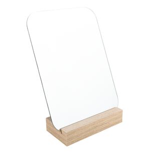 Espejo Semicircular Base Madera Fm-076 25x18x7