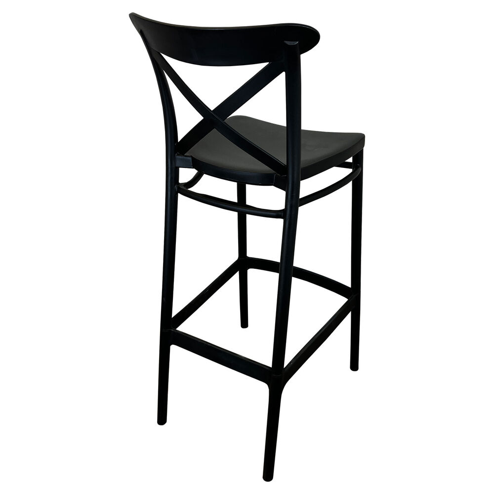 Pack 4 Taburetes Bar Crossback Negra image number 2.0