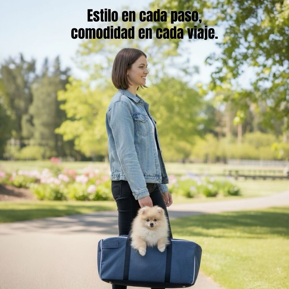 Bolso De Asiento Mascotas Portatil Transportador 2 En 1 Azul image number 4.0