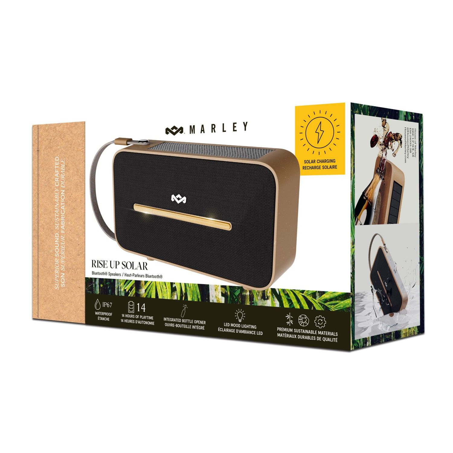 Parlante Bluetooth 5.3 Waterproof Rise Up Solar Negro Marley image number 8.0