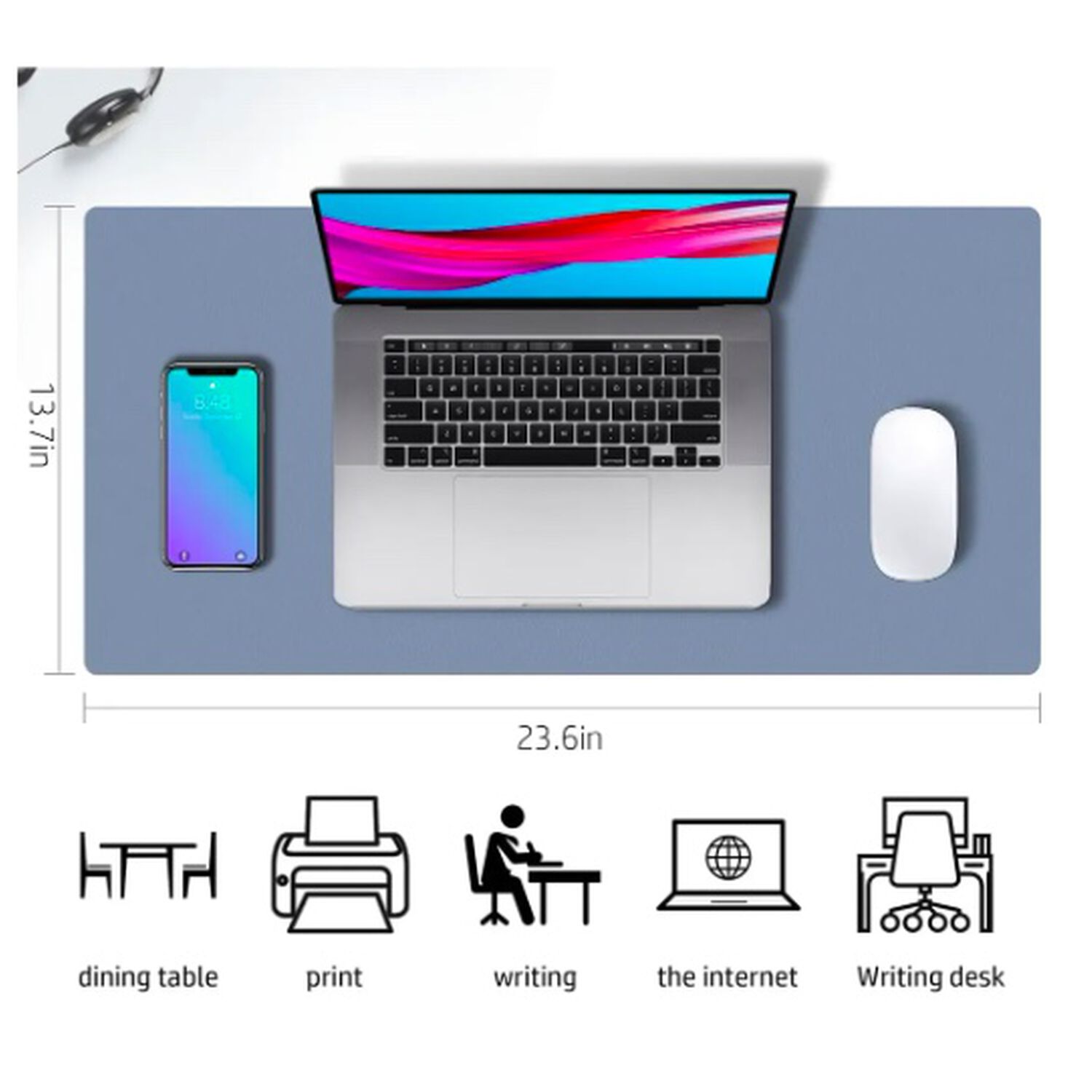 Alfombrilla Mousepad Reversible Celeste image number 3.0