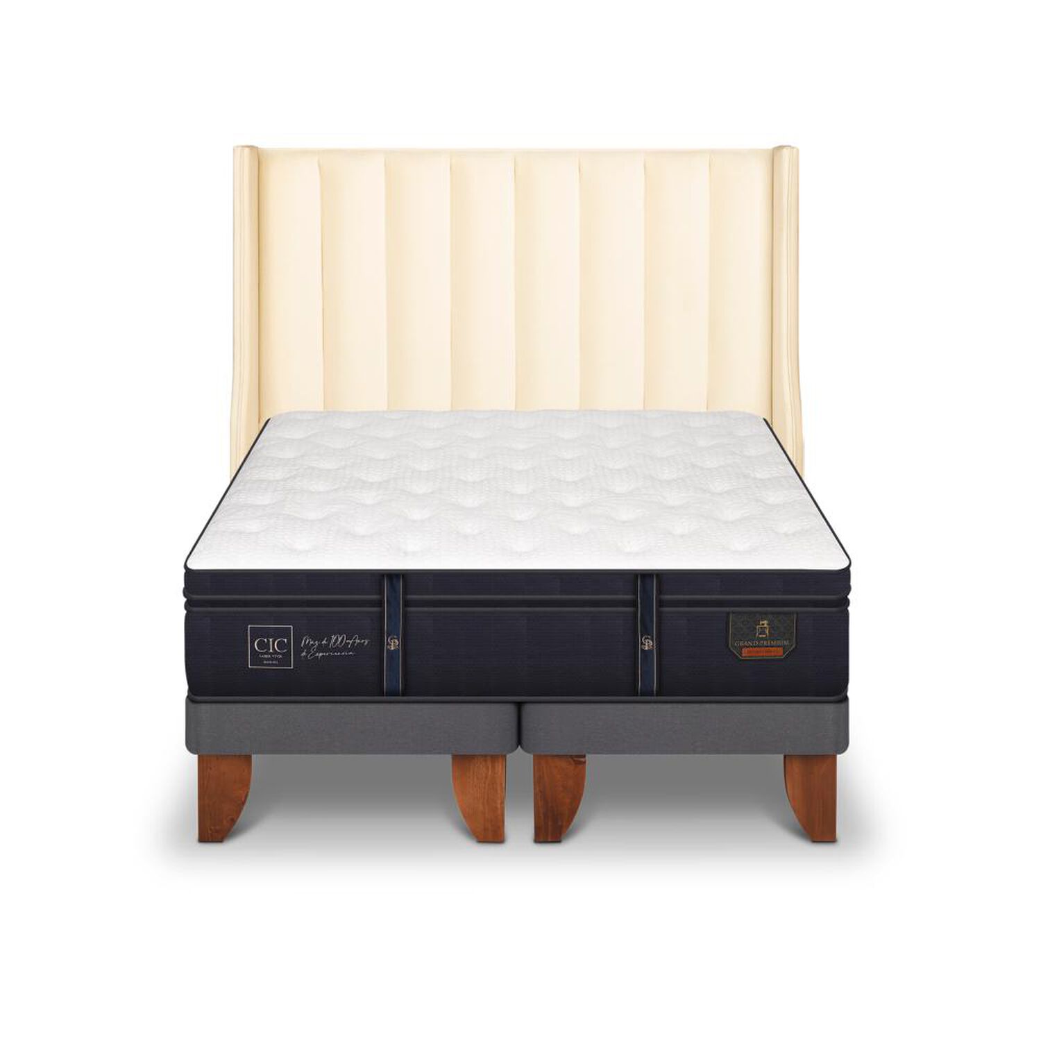 Cama Europea Cic Grand Premium / 2 Plazas / Base Dividida + Respaldo image number 0.0