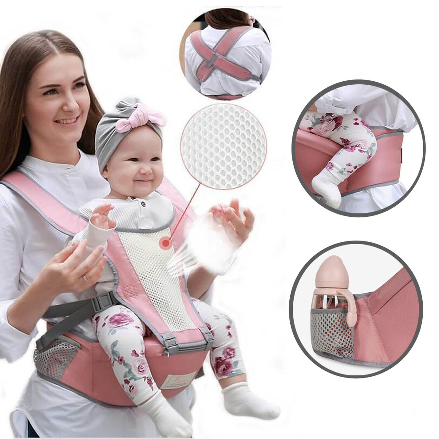 Portabebe Mochila Cangurera Canguro Arnes De Paseo Bebe image number 1.0