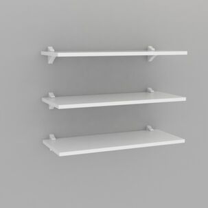 Repisa Flotante 60x30cm Mdp + 2 Soportes Blanco - Kpb60x30x1,5uv Brasforma