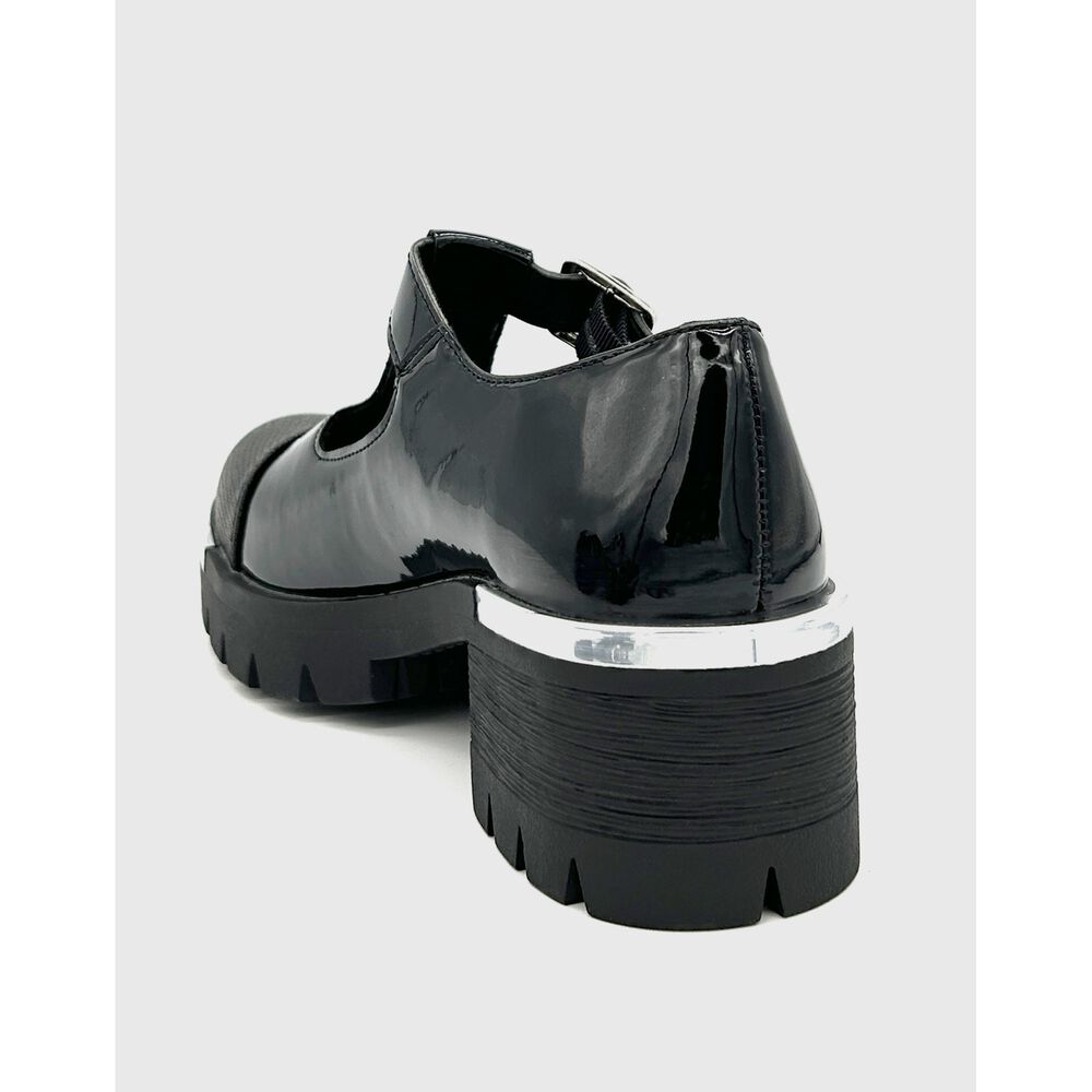 Zapato Para Mujer Con Taco Bajo Mary Jane Negro image number 3.0