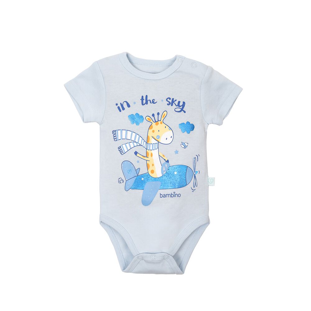 Set 2 Body Manga Corta Celeste Jirafa Ni&ntilde;o 6-9m image number 2.0