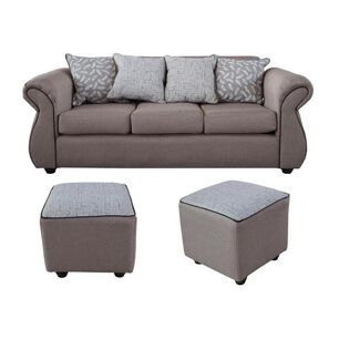 Juego De Living Elegant Detail Moscu / 3 Cuerpos + 2 Pouf