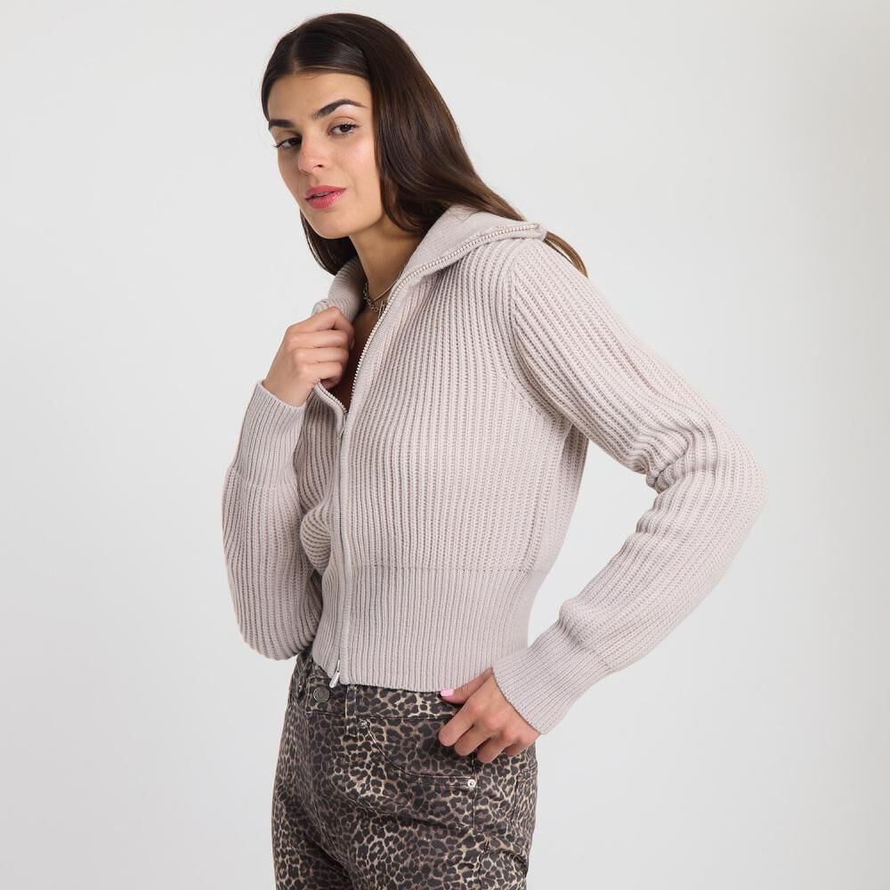 Sweater Regular Manga Larga Cuello Camisero Mujer Rolly Go image number 2.0