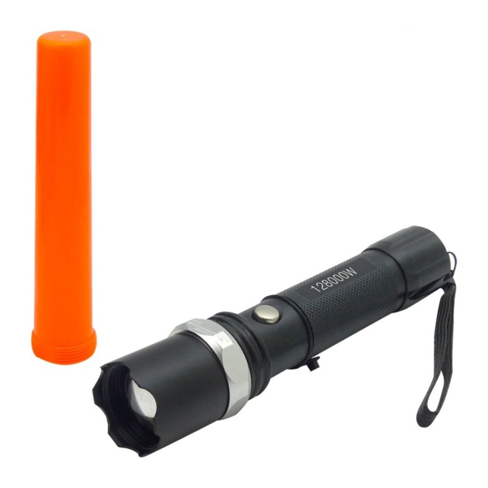 Linterna Led Tactica Caja Pvc Verde Con Zoom Y Cargador 12v Y Pilas image number 1.0