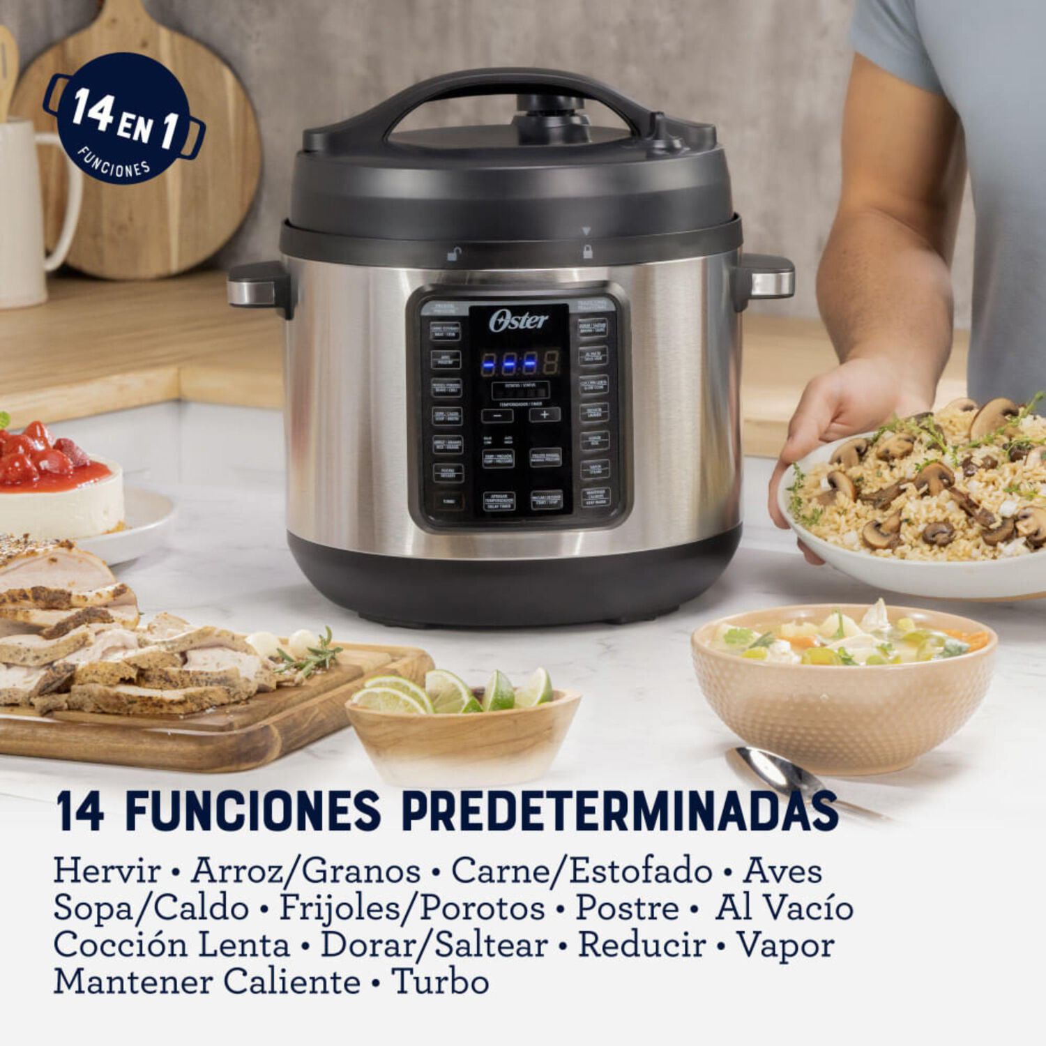 Oster Multiolla, Turbo, 7.5 L De Capacidad, 14 Funciones Recubrimiento Oster Diamondforce, Ckstpcect75df image number 3.0