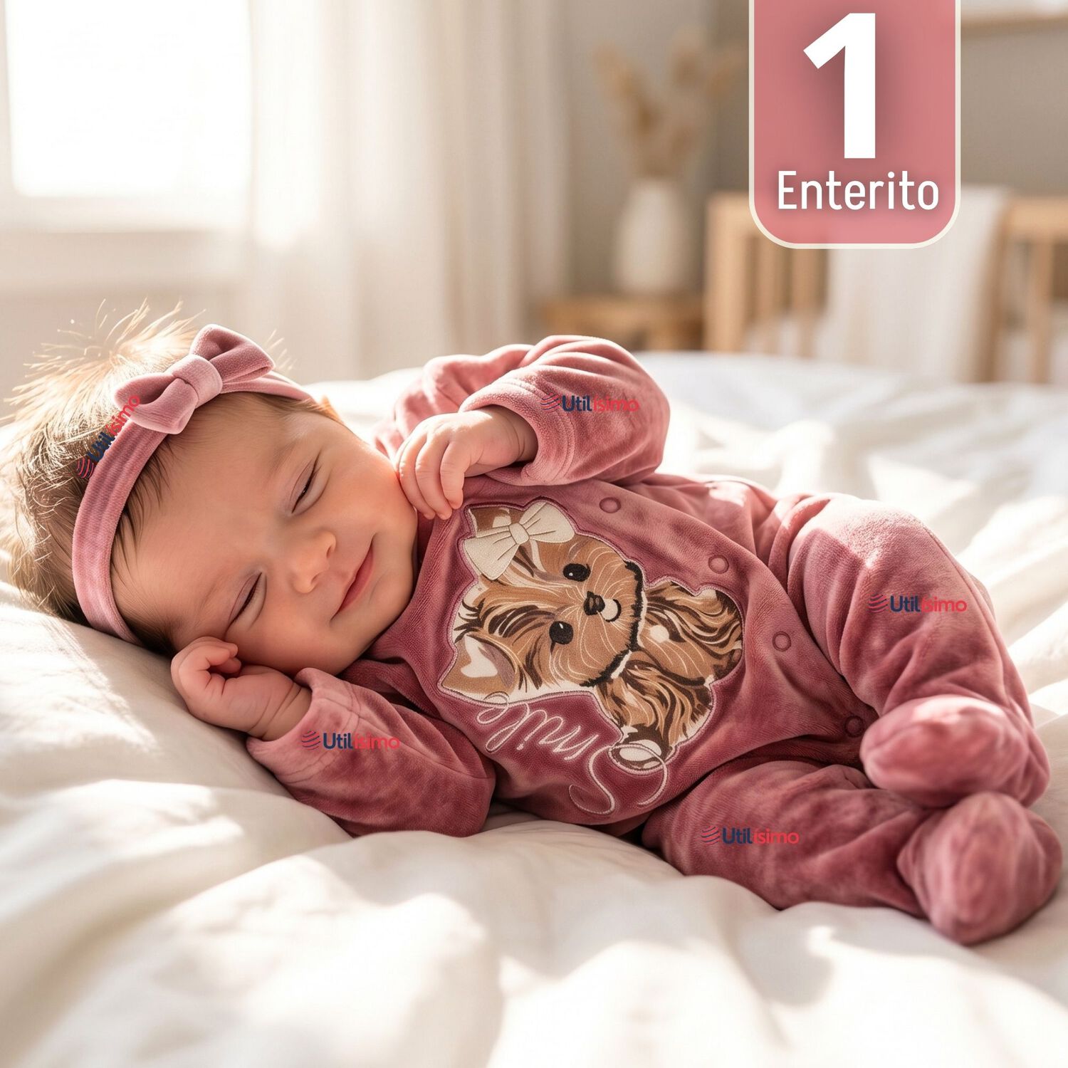 Enterito Tela Plush Rosado Beb&eacute; Ni&ntilde;a image number 0.0