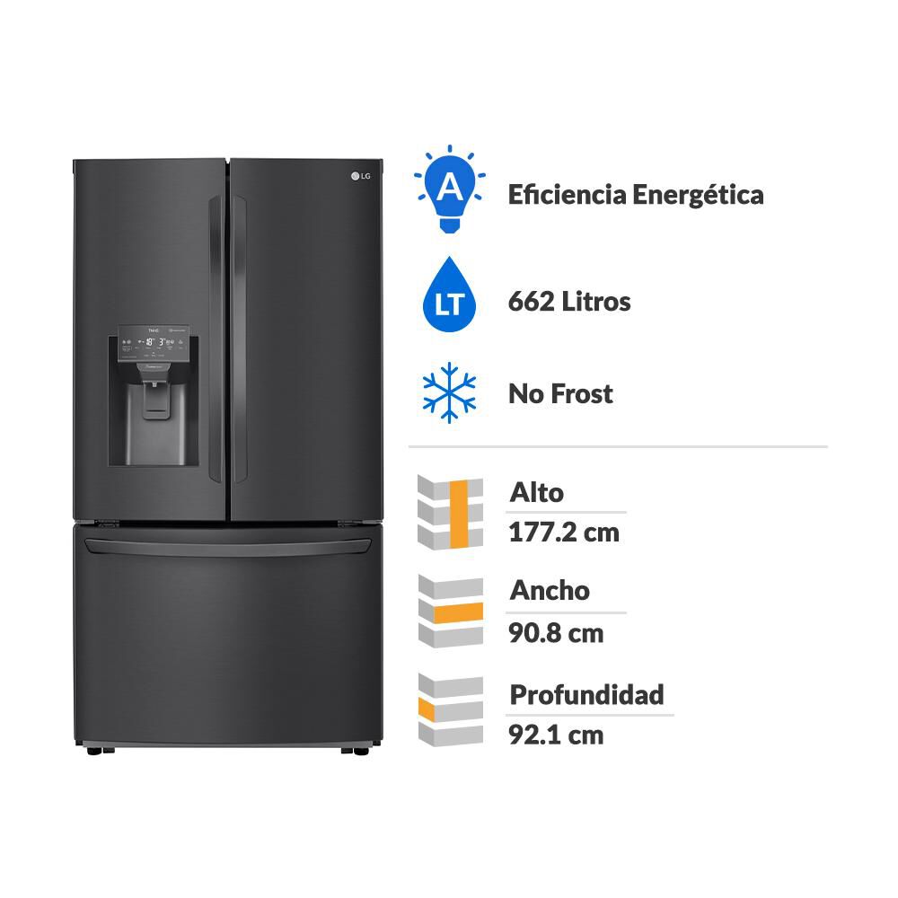 Refrigerador French Door LG GM78WGT / No Frost / 662 Litros / A image number 1.0
