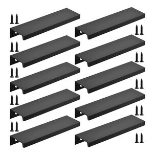 Tiradores Manilla Negro 15cm 10 Unid Aluminio Duradero