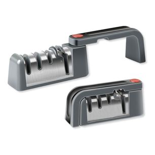 Afilador Manual De Cuchillos 4 Etapas Eficaz Gris