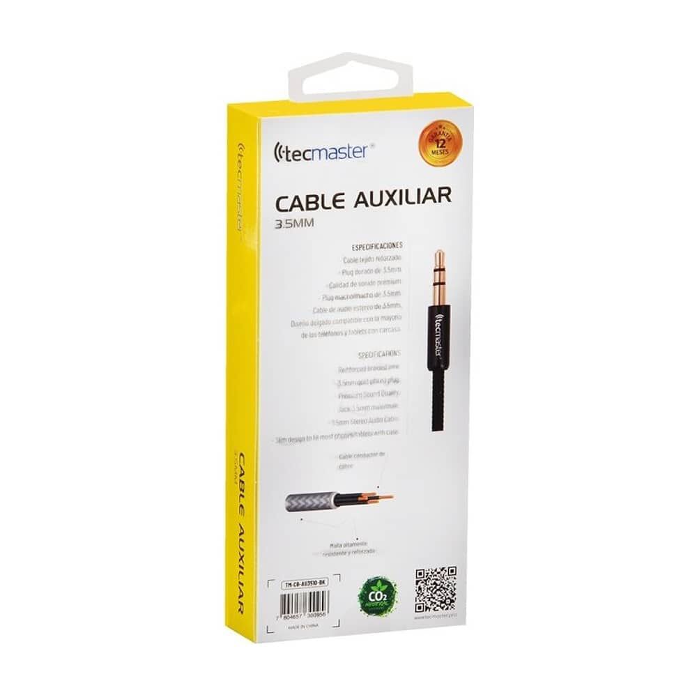Cable De Audio Auxiliar 3.5 Mm De 1.8 Mts Textil Negro image number 2.0