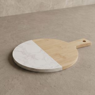 Tabla De Marmol Y Bamboo Para Servir 33x24 Cm