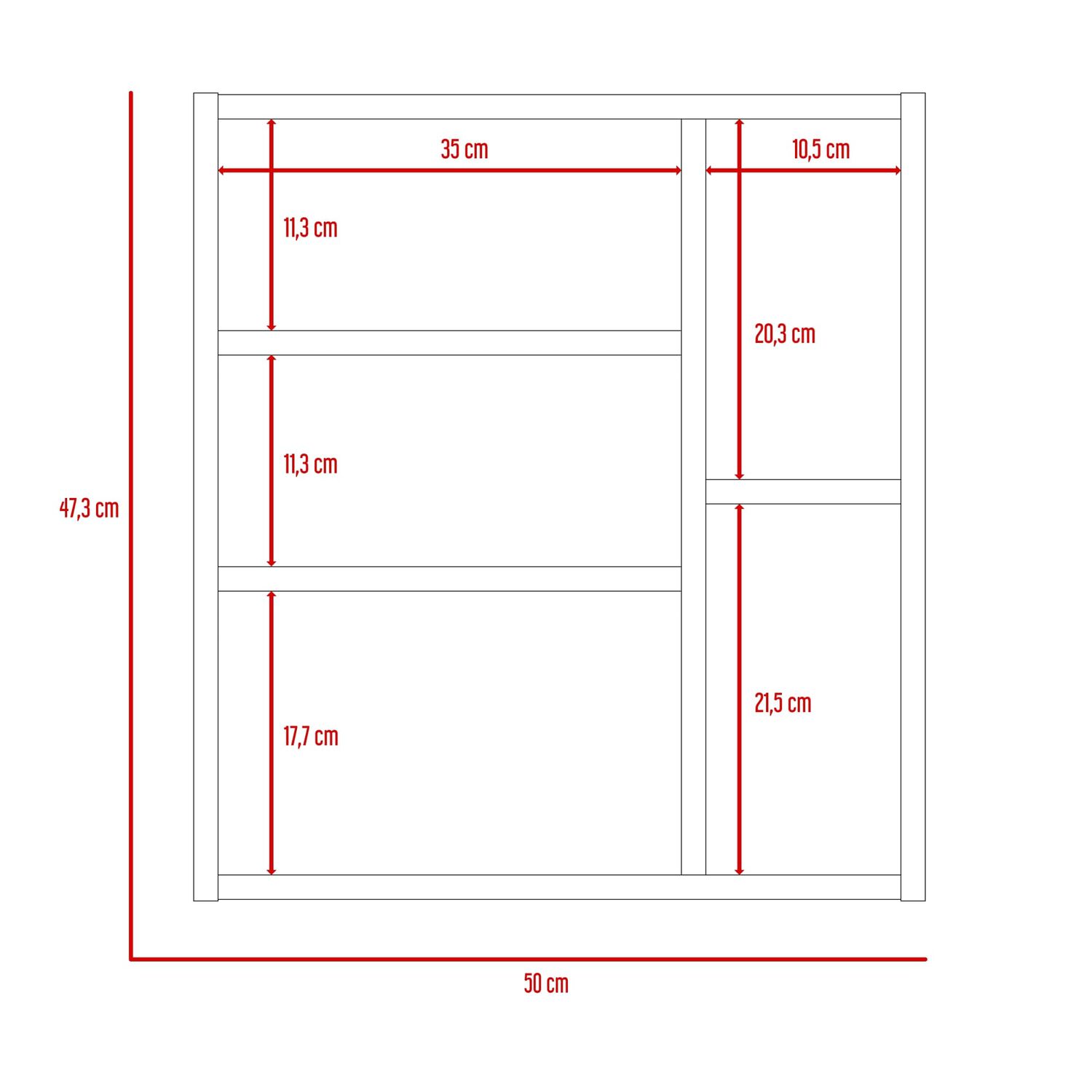 Botiquin De Ba&ntilde;o 1 Puerta 47.3x50x12.2 Cm Blanco image number 7.0