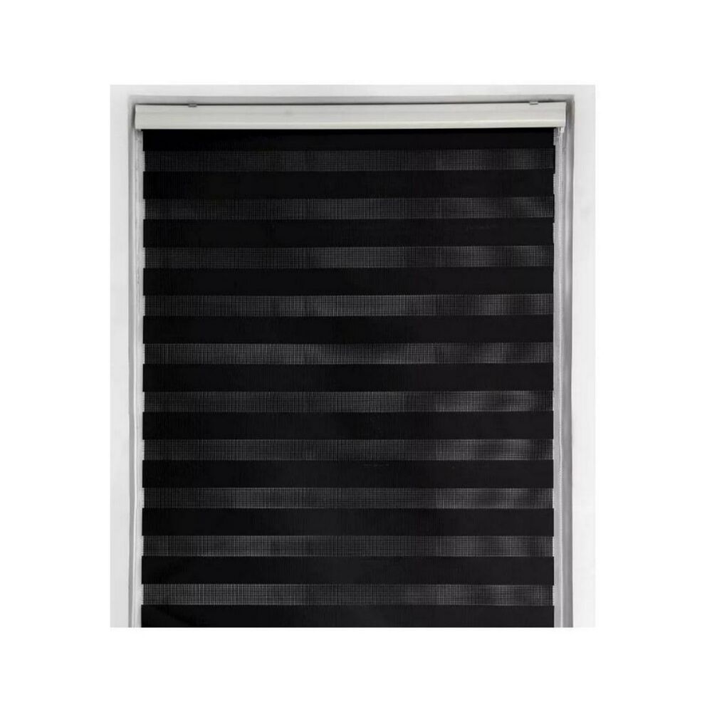 Cortina Roller Dúo Zebra Negra 60x220 Cm image number 0.0