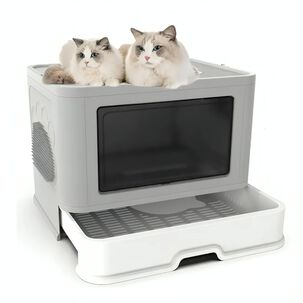 Arenero Cerrado Gatos Cupula Baño Sanitario Xl Base Movil