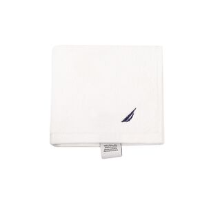 Toalla De Cara Nautica 100% Algod&oacute;n Premium 30x30cm Blanca-azul
